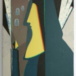 «Архимандрит Алипий». 2014. Холст (?), коллаж. Работа экспонировалась на выставке «Анатолий Васильев. Эстетика зримой мысли» (МНИ, 2023)