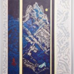 «Крымский пейзаж с нимфой». 2016. Оргалит, темпера. Работа экспонировалась на выставке «Анатолий Васильев. Эстетика зримой мысли» (МНИ, 2023)