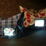 «Большая жратва». 1996. Инсталляция. «Киберфест», арт-холл “Poligraf” (Санкт-Петербург)