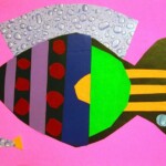 «Рыба без названия». 2017. Бумага, плёнка самоклеящаяся, коллаж